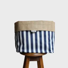 Dekoratif Organizer JuteTidyLarge Lacivert-Beyaz