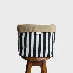 Dekoratif Organizer JuteTidyMedium Siyah-Beyaz