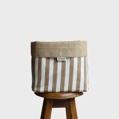 Dekoratif Organizer JuteTidyMedium Kahve-Beyaz