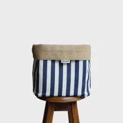 Dekoratif Organizer JuteTidyMedium Lacivert-Beyaz