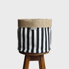 Dekoratif Saksılık JuteBloomXLarge Siyah-Beyaz