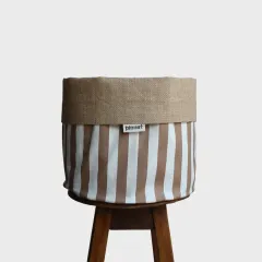 Dekoratif Saksılık JuteBloomXLarge Kahve-Beyaz