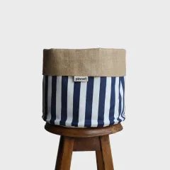 Dekoratif Saksılık JuteBloomXLarge Lacivert-Beyaz