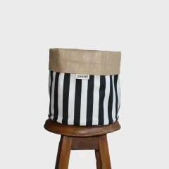 Dekoratif Saksılık JuteBloomLarge Siyah-Beyaz