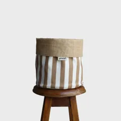 Dekoratif Saksılık JuteBloomLarge Kahve-Beyaz