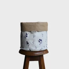 Dekoratif Saksılık JuteBloomLarge Desenli-Beyaz