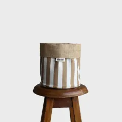 Dekoratif Saksılık JuteBloomMedium Kahve-Beyaz