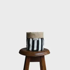 Dekoratif Saksılık JuteBloomSmall Siyah-Beyaz