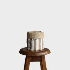 Dekoratif Saksılık JuteBloomSmall Kahve-Beyaz