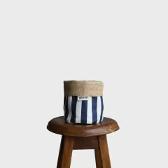 Dekoratif Saksılık JuteBloomSmall Lacivert-Beyaz