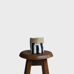 Dekoratif Saksılık JuteBloomXSmall Siyah-Beyaz